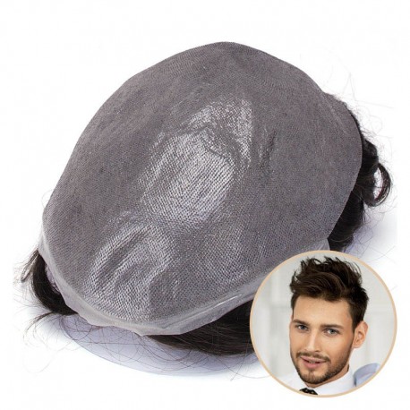 LAVIVID V-looped Mirage Toupee for Men | 0.04-0.06mm Full Super Thin Skin Base | Celebrities Choice