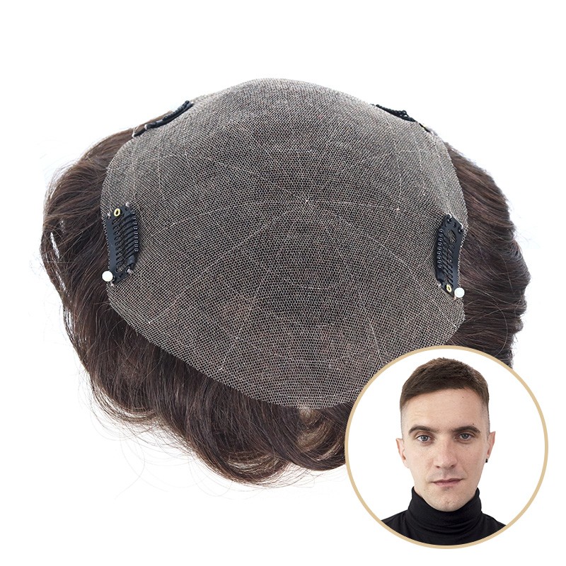LaVivid Victor Clip-On Hair System for Men | Full Lace with Clips | Default  Size 8''x10'' | Not Returnable - LavividHair