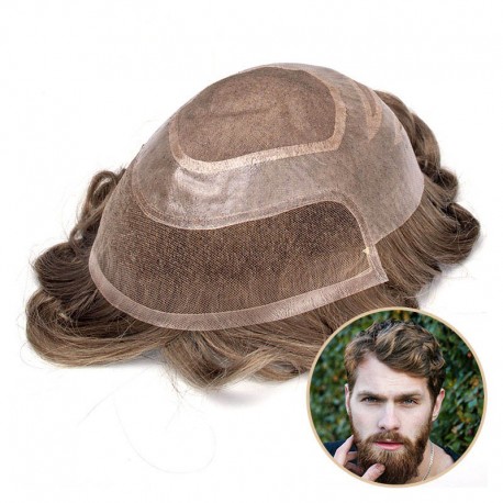 Piezas de pelo de hombre Versalite para boda | Mono fino con cortes de PU | Estilo popular