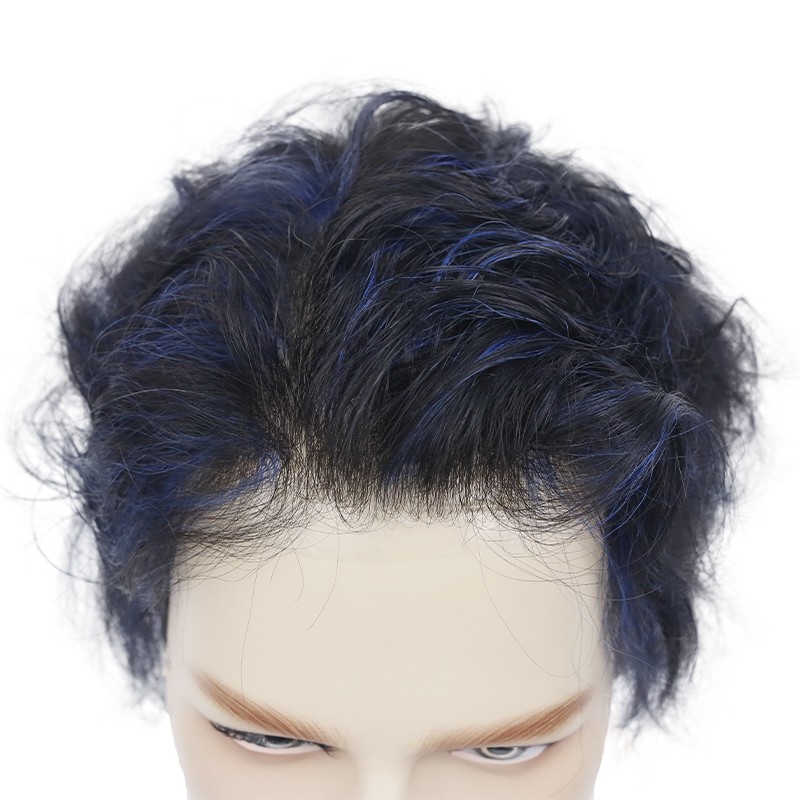 black hair blue highlights