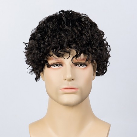 Adam Men Curly Hair Toupee 20mm Rod Size Curl | High End Hair Look