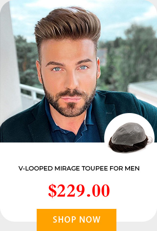 V-LOOPED MIRAGE TOUPEE FOR MEN